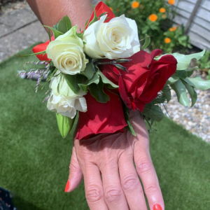 small bouquet on wrist